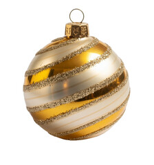 Golden Striped Christmas Ornament