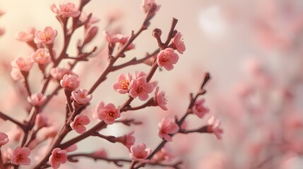 Cute Pink Clay Cherry Blossom with Soft Pastel Aesthetic