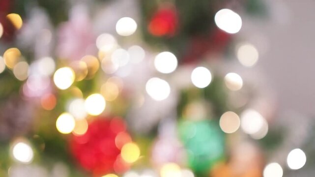 Beautiful defocused blurred Christmas tree lights bokeh for Christmas festive background holiday