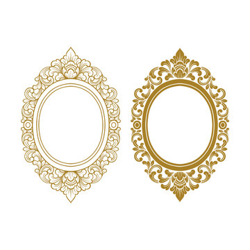 Balinese ornament frame template vector premium
