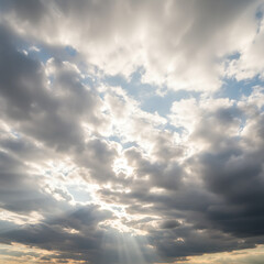 Obraz premium Vanilla sky clouds background in Cloud Dancer tones, Dreamy, Serene Sky and Landscape Aesthetic