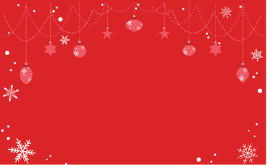 赤いクリスマスオーナメント装飾背景
