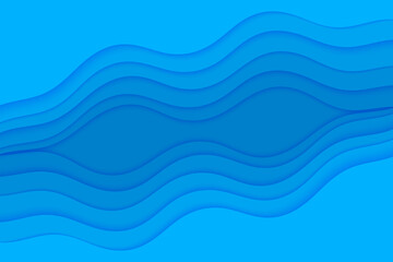 Abstract illustration with blue waves water. Sea waves wallpaper.
