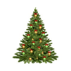 Fototapeta premium Decorated Christmas Tree transparent background