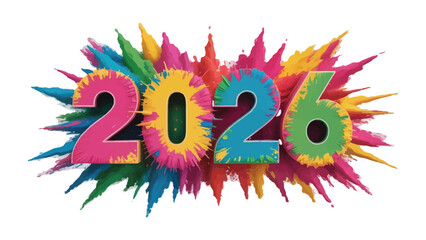 Colorful 2026: A vibrant and dynamic display of the year 2026, bursting forth with a kaleidoscope of colors.