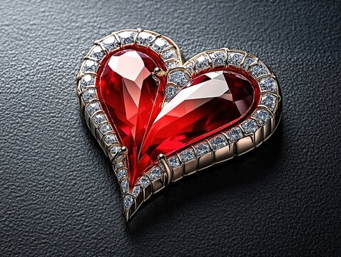 Precious heart ruby jewelry piece beautiful symbol of deep passion. This luxurious and romantic gift sparkles brightly