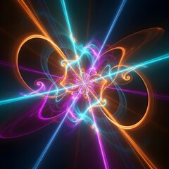 Luminescent Flow: A Vibrant Symphony of Radiant Colors and Abstract Light Patterns on a Sleek Modern Canvas in Exquisite Detail