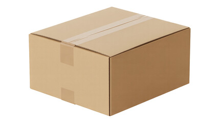 Securely sealed cardboard box ready for shipping your goods with confidence and peace of mind to customers worldwide isolated on white background