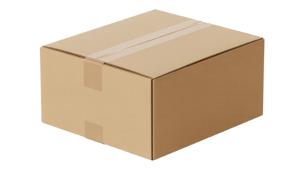 Securely sealed cardboard box ready for shipping your goods with confidence and peace of mind to customers worldwide isolated on white background