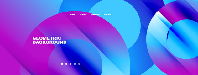 Abstract geometric background. Vibrant colors blend, creating dynamic visual experience. Minimalist design with text elements.