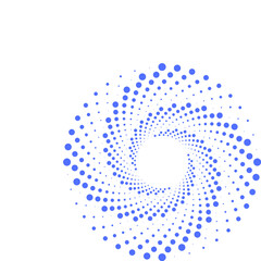 Spiral of dark blue dots 
