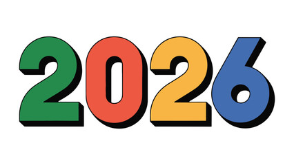 Year 2026: A vibrant and colorful display of the year 2026, where the bold numbers leap off the page, hinting at a new beginning and representing a significant moment in time.