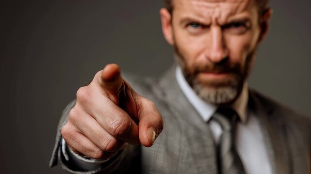 Businessman asserting authority in a professional setting during a meeting