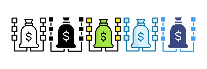 Budget Allocation Icon Set Multiple Style Collection