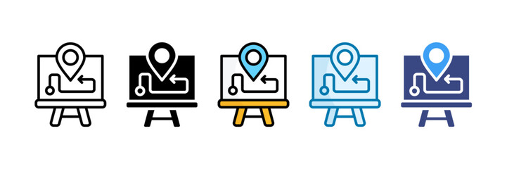 Strategic Roadmap Icon Set Multiple Style Collection