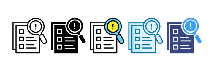 Risk Assessment Icon Set Multiple Style Collection