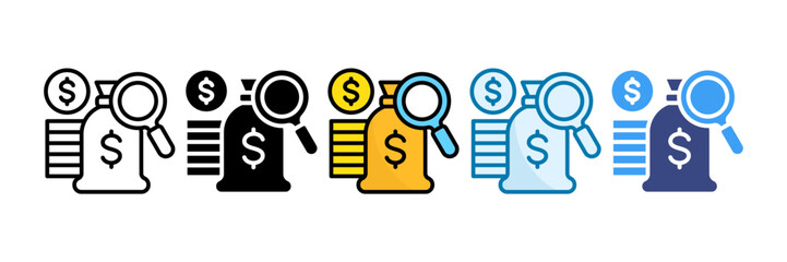 Financial Forecasting Icon Set Multiple Style Collection
