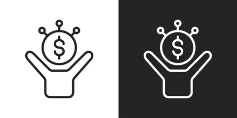 Finance Icon In Black And White Line Style