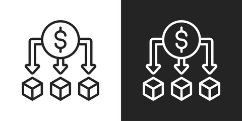 Fototapeta premium Diversification Icon In Black And White Line Style