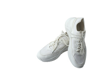 Fototapeta premium pair of white sneakers isolated