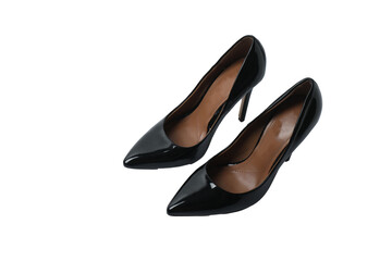 High heel shoes on a white background.

