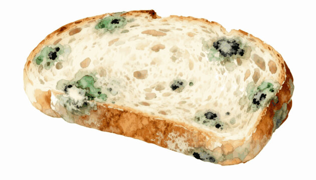 Kitchen Decay Rotten Tomato : Bread Mold isolated watercolor vector illustration svg