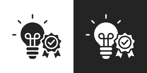 Intellectual Property Icon In Black And White Glyph Style
