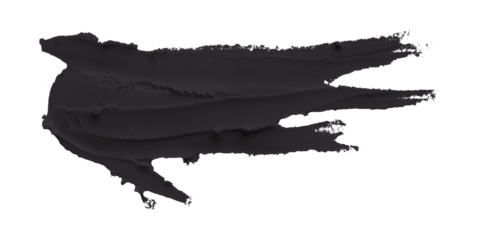 Black clay texture on transparent background.