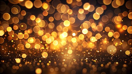 Warm Glowing Bokeh Circles Floating on Black