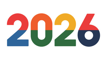 2026: A visual representation of the year 2026, rendered with colorful numerals. Perfect for themes of future planning, projections, and time-related concepts.