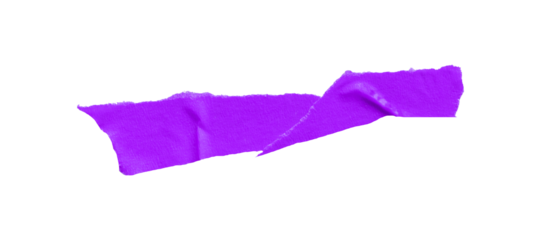 Purple masking tape, plastic scotch tape on a transparent background.