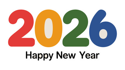 New Year 2026 Celebration: A vibrant and colorful design, celebrating the arrival of the year 2026, filled with anticipation and joy.