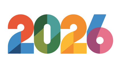 2026: A vibrant and modern representation of the year 2026, the image features bold, colorful typography with a sleek, contemporary design, perfect for concepts related to future planning. © Ajm