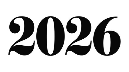 Future Horizon: 2026: Bold typography of the year 2026, marking a visual representation of future year, in anticipation. 