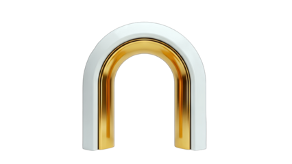 Abstract Archway with Gold and White Detailing