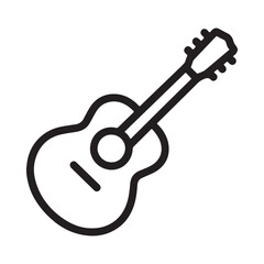 Simple outline drawing of an acoustic guitar