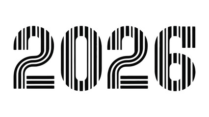 2026 Typography: A modern, minimalist graphic of the year 2026, rendered in a bold, eye-catching font, perfect for future-themed designs.