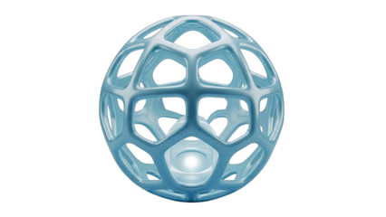 Abstract Blue Sphere on White Background