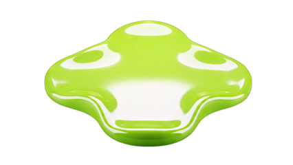 Abstract Green Shape Isolated on White Background