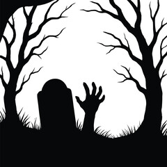 silhouette of a tree in the night