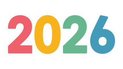 2026 Colorful Typography: A vibrant display of the year 2026, rendered in bold, multicolored typography, representing future possibilities and forward-thinking concepts.