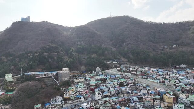 Busan city view, Drone footage, South Korea