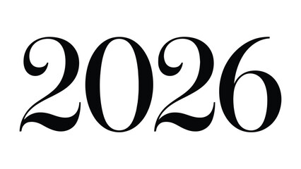 Year 2026: A minimalist and elegant image featuring the numerical representation of the year 2026. This straightforward design is perfect for conveying themes of time, future, planning, and events.