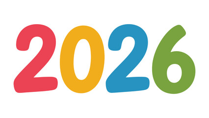 Year 2026: A vibrant and colorful representation of the year 2026, composed of individually colored digits, set against a background. Each numeral, radiating energy.