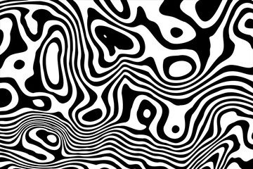 Obraz premium Monochrome dynamic backdrop with hypnotic flowing lines and psychedelic swirling motion. Eps 10