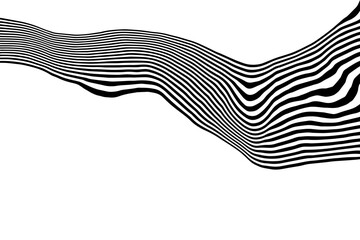 Artistic black and white fluid pattern. Abstract texture with dynamic curves and monochrome contrast. Eps 10