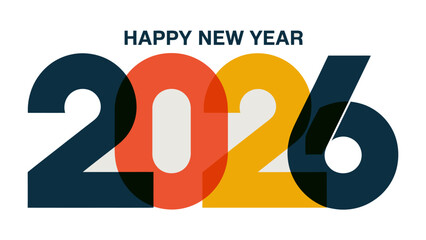 Happy New Year 2026: A vibrant and modern design for the upcoming New Year, featuring bold typography that encapsulates the excitement and anticipation of new beginnings.