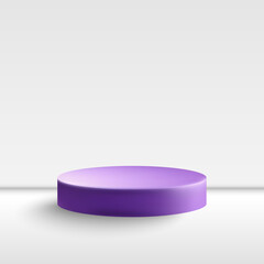 Matte cylindrical podium for product display, 3D render. Eps 10