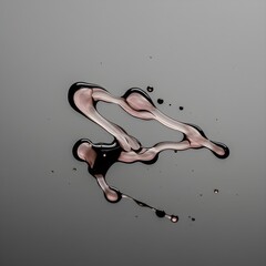 Intricate Ink Dance: Macro Capture Unveiling Minimalist Elegance, Subtle Gradients, and Boundless Abstract Textured Artistry on a Pristine, Reflective Surface