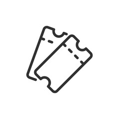 Event tickets, linear icon. Admission and entertainment access. Line with editable stroke.